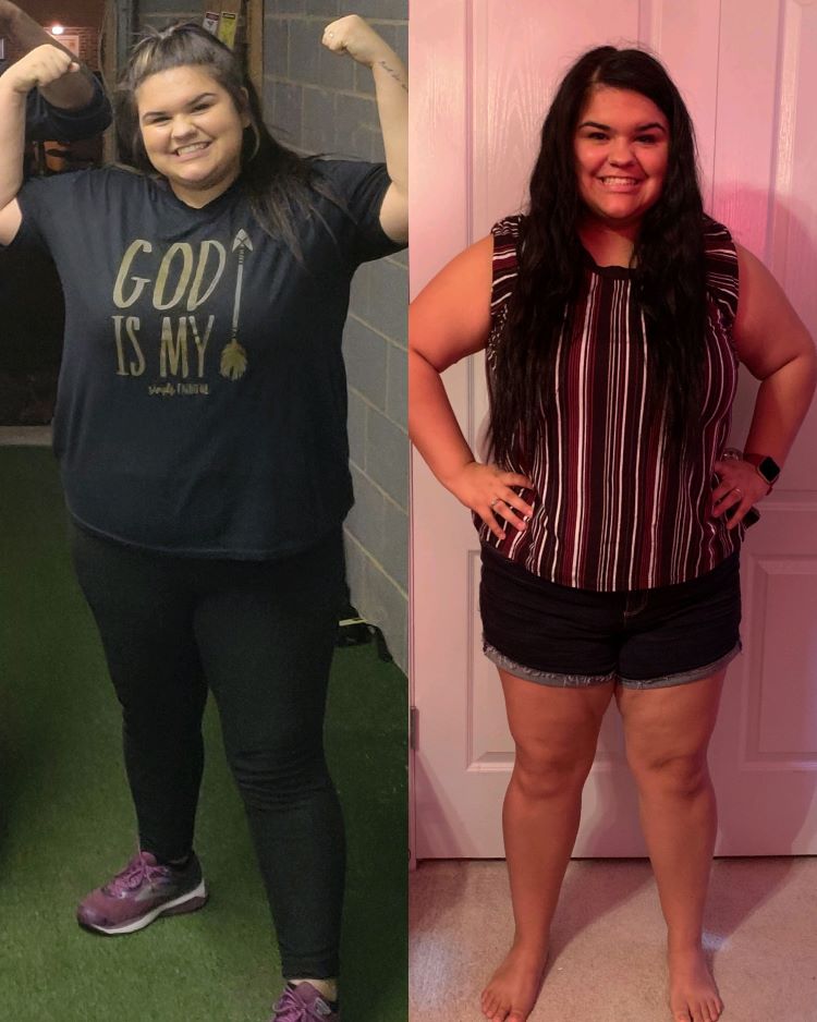 End Rezults Fitness client transformation shown in two complete progress photos