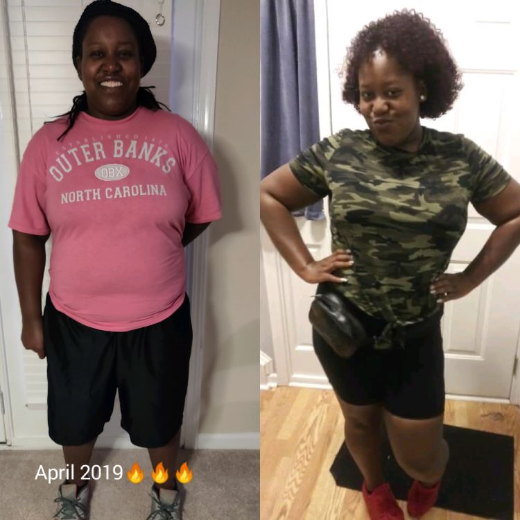 End Rezults Fitness client transformation shown in two complete progress photos